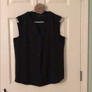 Black sleeveless blouse